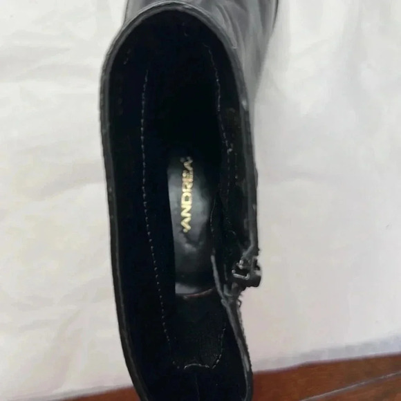 Andrea black textile heels ankle boots size 8 - Picture 8 of 9